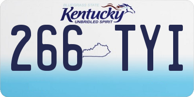 KY license plate 266TYI
