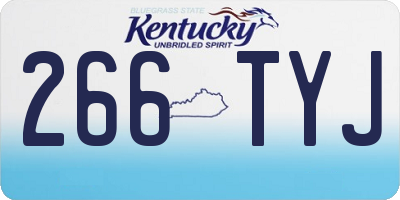 KY license plate 266TYJ