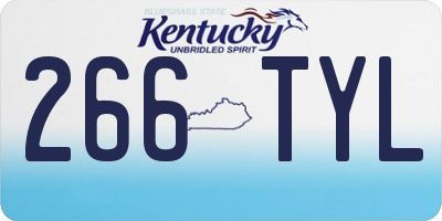 KY license plate 266TYL