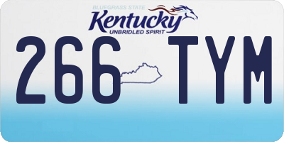 KY license plate 266TYM