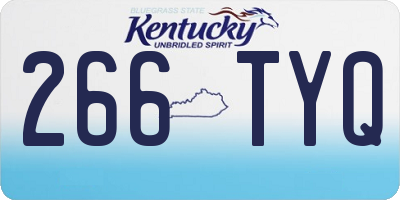 KY license plate 266TYQ
