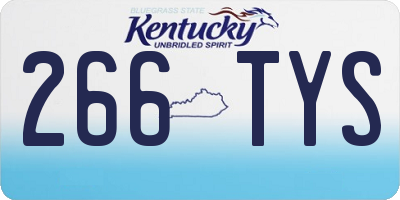 KY license plate 266TYS