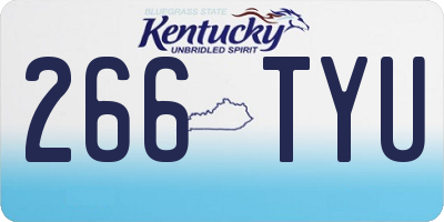 KY license plate 266TYU