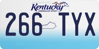 KY license plate 266TYX