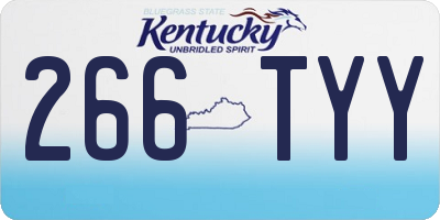 KY license plate 266TYY