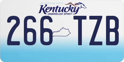 KY license plate 266TZB