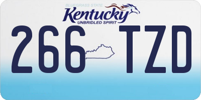 KY license plate 266TZD