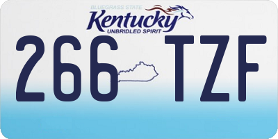 KY license plate 266TZF