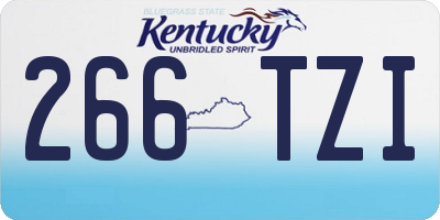 KY license plate 266TZI