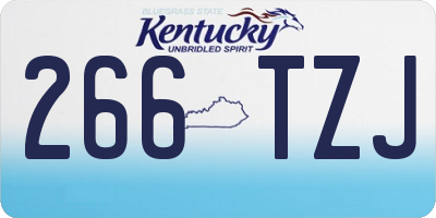KY license plate 266TZJ