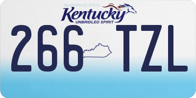KY license plate 266TZL