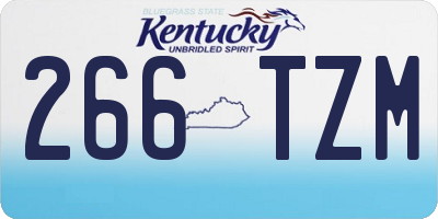 KY license plate 266TZM
