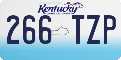 KY license plate 266TZP