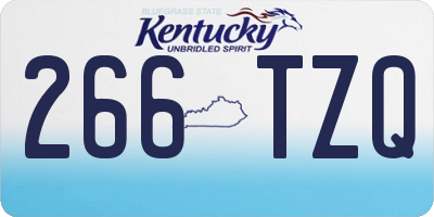KY license plate 266TZQ