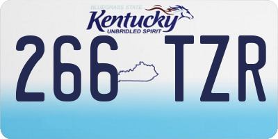 KY license plate 266TZR
