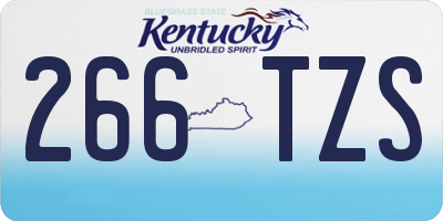 KY license plate 266TZS