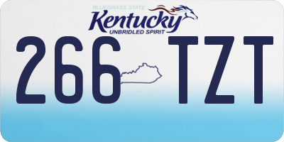 KY license plate 266TZT