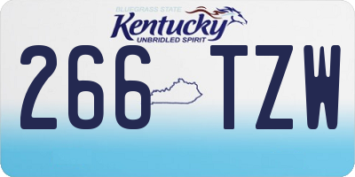 KY license plate 266TZW