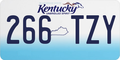 KY license plate 266TZY