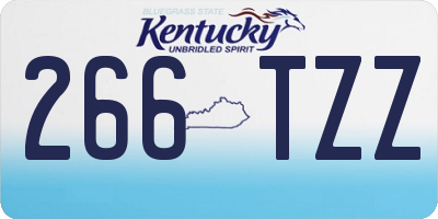 KY license plate 266TZZ