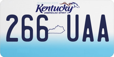 KY license plate 266UAA
