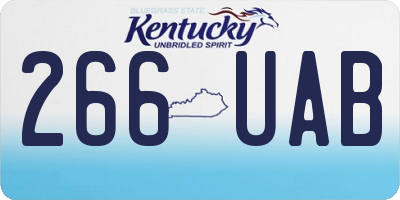 KY license plate 266UAB
