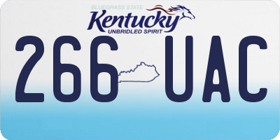 KY license plate 266UAC