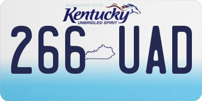 KY license plate 266UAD