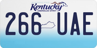 KY license plate 266UAE