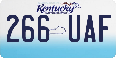 KY license plate 266UAF