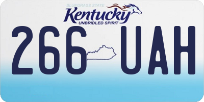 KY license plate 266UAH