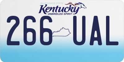 KY license plate 266UAL