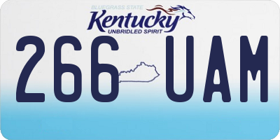 KY license plate 266UAM