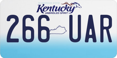 KY license plate 266UAR