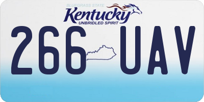 KY license plate 266UAV
