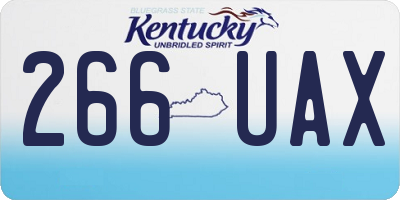 KY license plate 266UAX