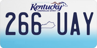 KY license plate 266UAY
