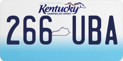 KY license plate 266UBA