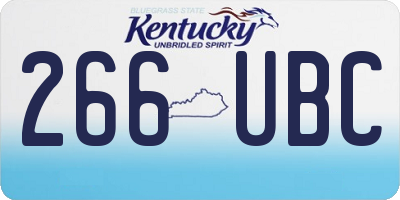 KY license plate 266UBC