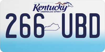 KY license plate 266UBD