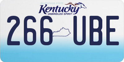 KY license plate 266UBE