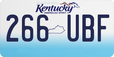 KY license plate 266UBF