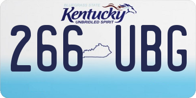 KY license plate 266UBG