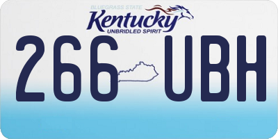 KY license plate 266UBH