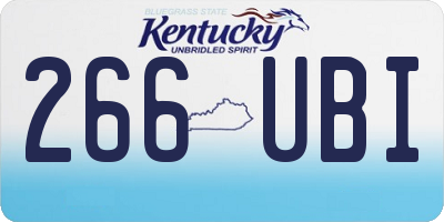 KY license plate 266UBI
