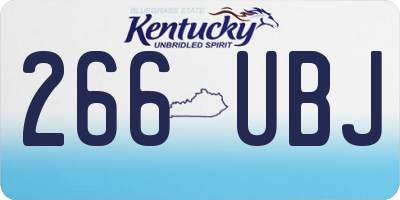 KY license plate 266UBJ