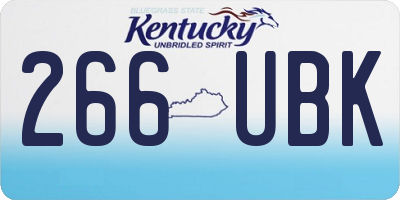 KY license plate 266UBK