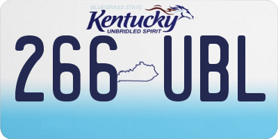 KY license plate 266UBL