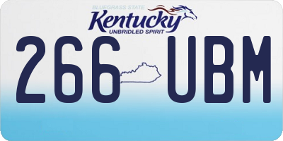 KY license plate 266UBM