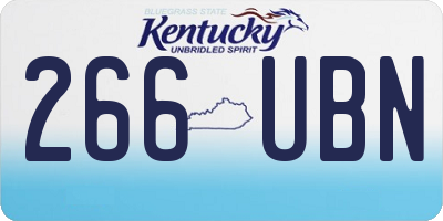 KY license plate 266UBN